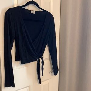 Project Social T black wrap top